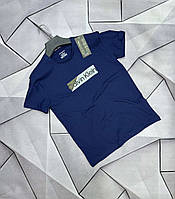 Футболка мужская Calvin Klein модная брендовая футболка синяя