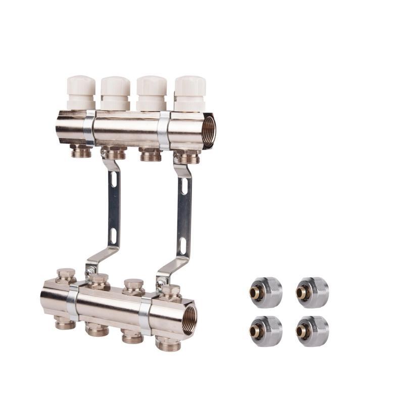 Комплект: SD Колектор терморегулювальний 1"х2   SD236W2 + SD Євроконус 3/4'' 16 х 2мм   SD346, фото 1