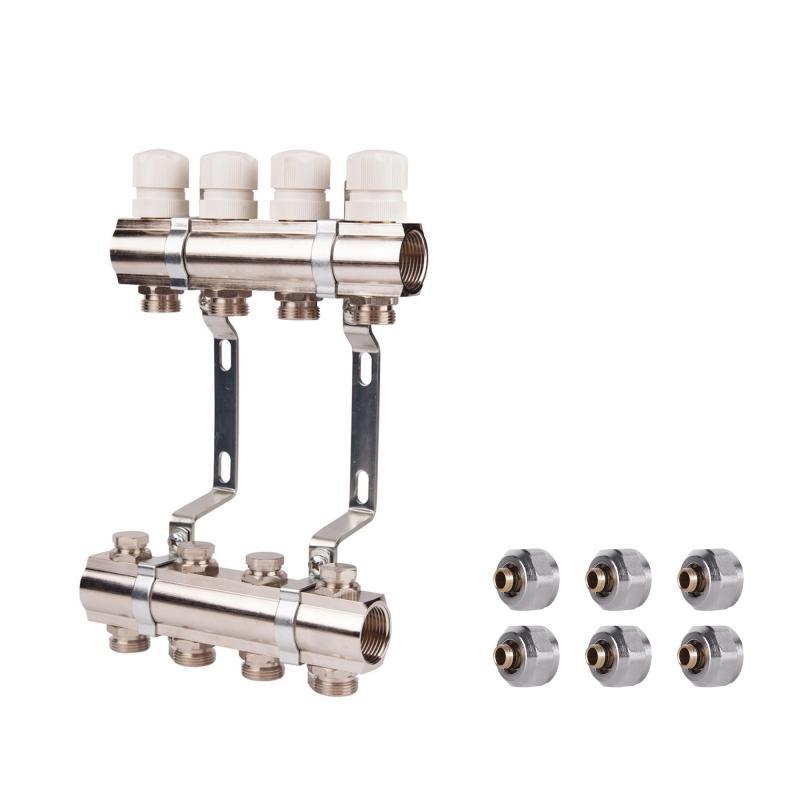 Комплект: SD Колектор терморегулювальний 1"х3   SD236W3 + SD Євроконус 3/4'' 16 х 2мм   SD346, фото 1