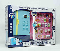 Холодильник для куклы Yi wu jiayu "Freezer" синий с продуктами AZ130