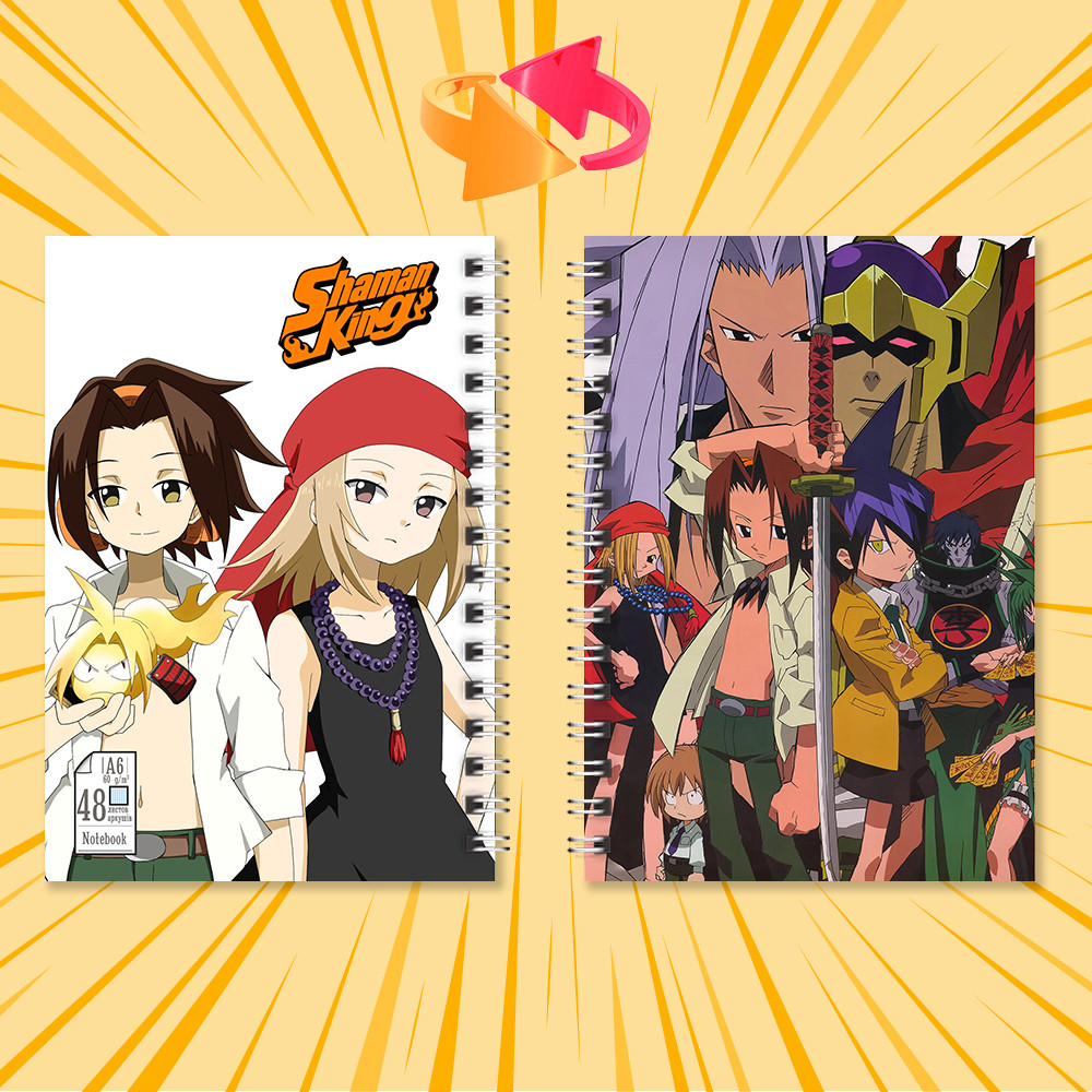 Блокнот А6 на пружині в клітинку 48 арк. Shaman King / Король Шаман 002