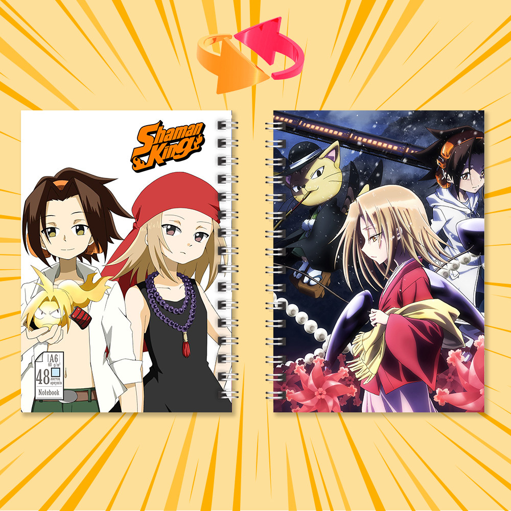 Блокнот А6 на пружині в клітинку 48 арк. Shaman King / Король Шаман 014