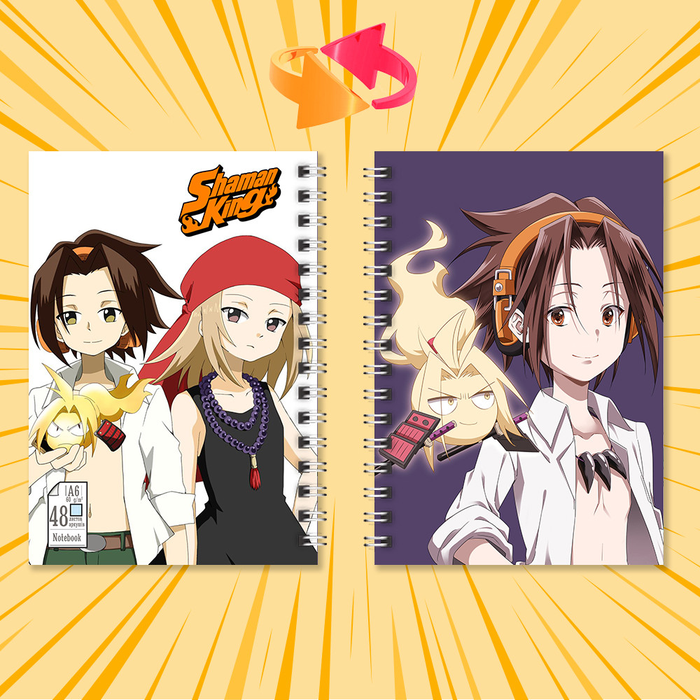 Блокнот А6 на пружині в клітинку 48 арк. Shaman King / Король Шаман 015