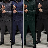 Чоловічий вельветовий костюм брюки+рубашка