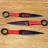 Комплект метальних ножів 3 шт. кунаї з чохлом, фото 2