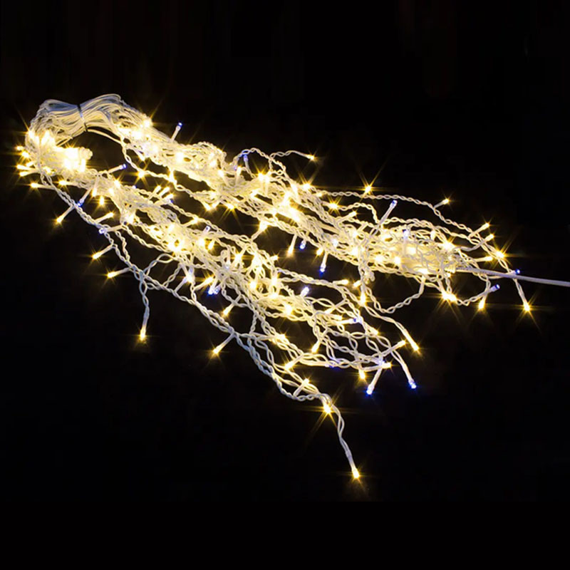 Гирлянда уличная бахрома 5 метров ip65 новогодняя гирлянда на дом теплый свет 100SNM бахрома электрическа SNM - фото 3 - id-p2186479665