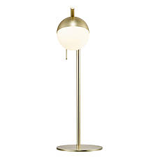 Настільна лампа металева 1 патрон G9 латунь/біле скло 27х48.5 см, фото 2