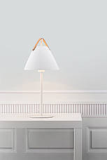 Настільна лампа Е27 білий метал/шкіра 25х55 см, фото 3