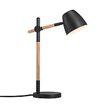 Настільна лампа GU10 чорний метал/світле дерево 31х46 см, фото 3