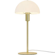 Настільна лампа 1 патрон Е14 латунь/біле скло 20х40 см, фото 3