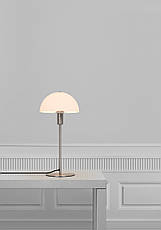 Настільна лампа 1 патрон Е14 матова сталь/біле скло 20х40 см, фото 4