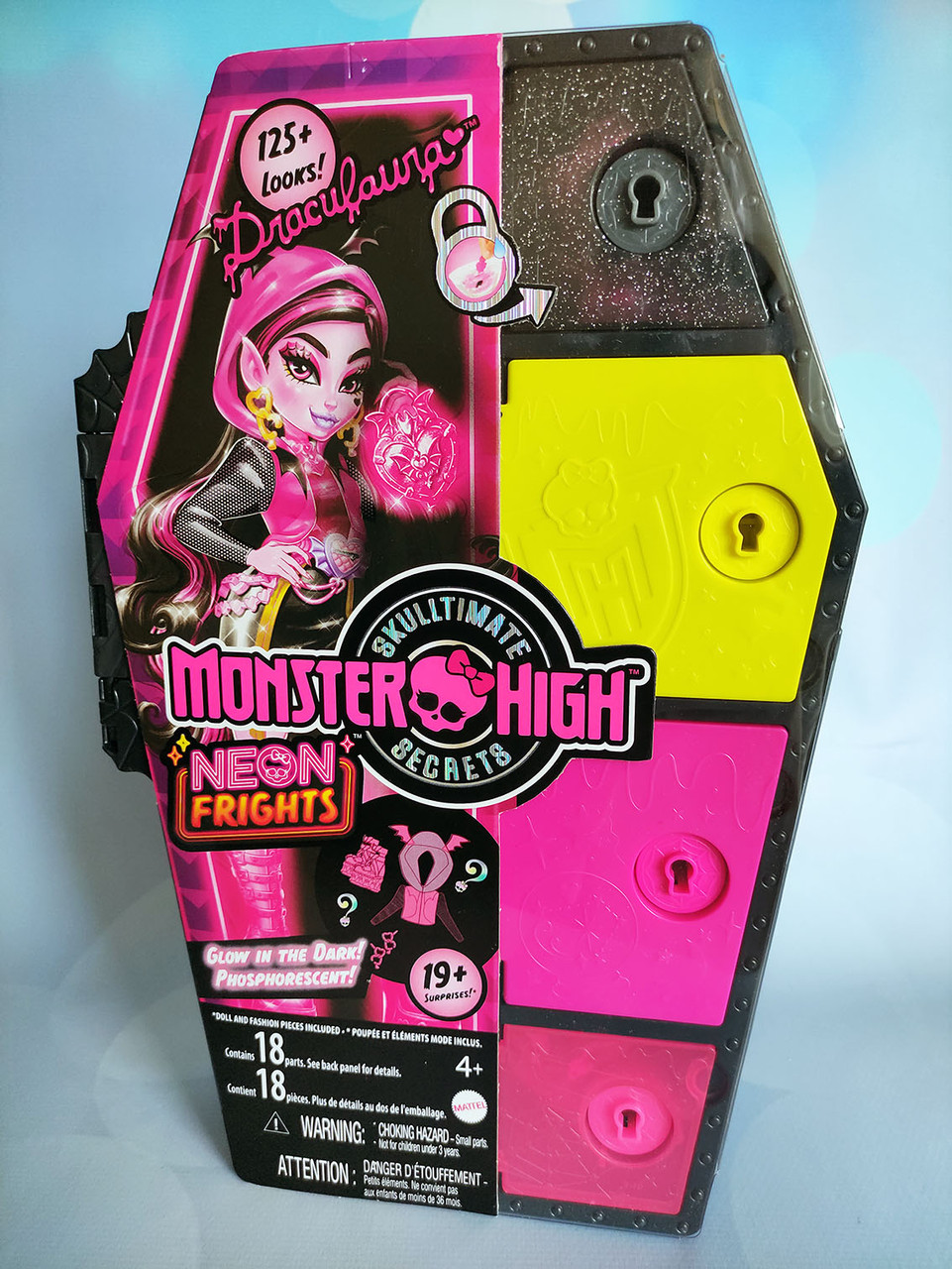 Монстр Хай Жахо-секрети Дракулори Неонові та бомбезні Monster High Neon Draculaura Колекційна лялька HNF78