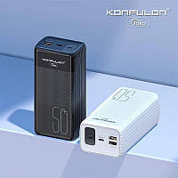 Переносний акумулятор для телефона Konfulon Power bank швидке заряджання з дисплеєм Потужний повербанк 50000 mah SNM