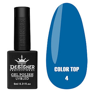 Color Top Дизайнер (9 мл.) - кольорове топове покриття для нігтів з вітражним ефектом Бірюзовий 04, фото 2