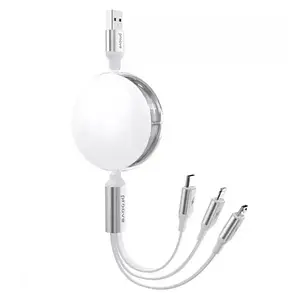 Дата-кабель Proove Triple Sync 3 in1 USB Type-A (тато)  -  Type-C + Micro USB + Lightning (тато) 1.2m White