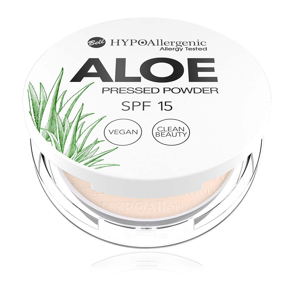 Пудра пресована Bell Hypo Allergenic Aloe Pressed Powder SPF15 01Cream,5 г, фото 1