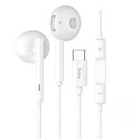 Наушники Bluetooth-гарнитура Наушники Hoco L10 Acoustic Type-C wired earphones with mic White