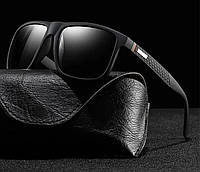 Очки солнцезащитные для мужчин из пластика матовые, очки на лето с квадратной формой поляризационные черные