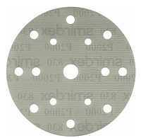 Шлифовальный круг диаметром 150 мм 15 отверстий SMIRDEX 830 пленка, P600-P2000 (уп.-100 шт.)
