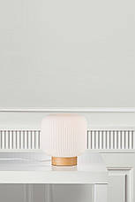 Настільна лампа 1 патрон Е27 дерево/скло біле 20х21.5 см, фото 3