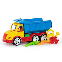 Самоскид Mati великий (довжина 54см, лійка, паска, лопатка, граблі, в сітці) 009/17 "Bamsic"