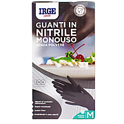 Рукавички одноразові нітрилові IRGE чорні розмір M, 100 шт.