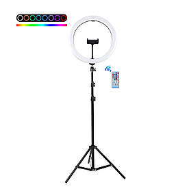 Кільцева лампа RGB 30см зі штативом 210 см Puluz PU411T