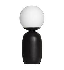 Настільна лампа 1 патрон Е14 чорний метал/біле скло 15х34.5 см, фото 4