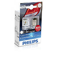 Габарит LED Philips P21W RED 12/24V, 2шт/блистер 12898RX2