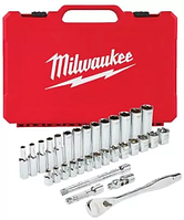 Набор торцевых головок 6 - 19 мм Milwaukee с трещоткой 3/8" 32 пр. 4932464945