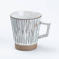 Чашка керамічна для чаю та кави 300 мл у стилі ретро Коричнева