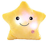 Подушка нічник Зірочка з підсвіткою 40x35 см жовта, фото 6