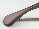 Довжина 45 см. Плечики вішалки тремпеля дерев'яні широкі коричневі, фото 5