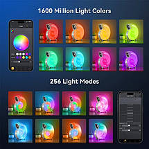 Настільна лампа нічник Light Sound Machine N70 портативна акумуляторна з годинником Bluetooth колонкою, фото 6