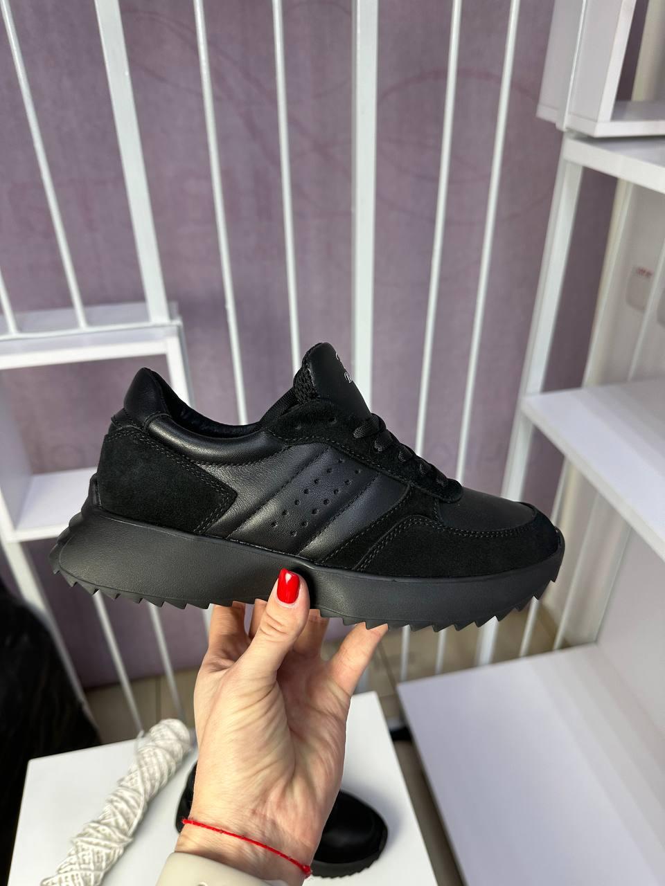 Кросівки жіночі Best Vak чорні з натуральної шкіри повсякденні спортивні, фото 1