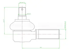 Наконечник рульової тяги Komatsu FD20-12 Лівий No 3EB-24-21310, 3EB2421310, фото 5