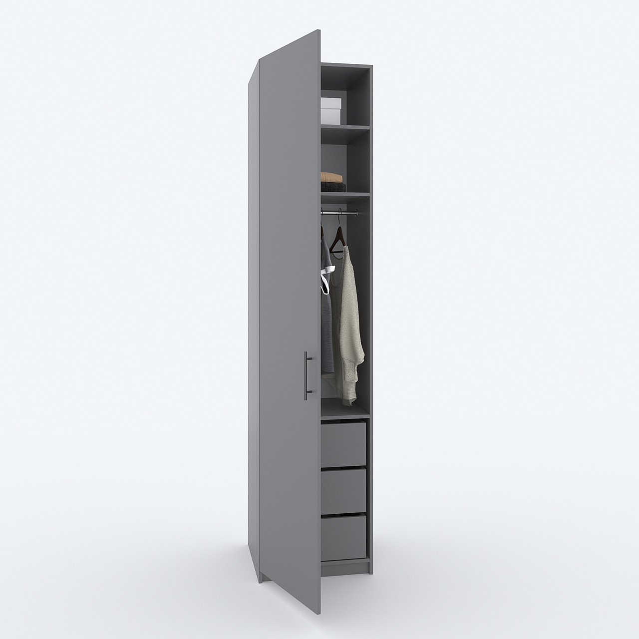 Шафа з шухлядами 2400х500х520 мм Антрацит, фото 1