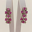 Сережки срібні з рубіном Е-255, фото 2