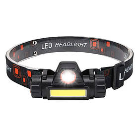 Ліхтарик налобний акумуляторний 1200мАгод XPE+COB AC Prof OPL1314