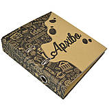 Папка-реєстратор картонна, А4, 70 мм, КРАФТ-покриття, металевий кант, фото 6