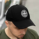 Чорна кепка бейсболка STONE ISLAND Form фіксацією на липучці розмір 54-58 унісекс, фото 3