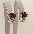 Сережки срібні з рубіном Т-0350-Б, фото 3