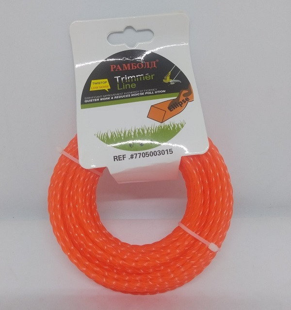 Жилка для тримера Асеса (15 м) крупа (квадрат) 2.7 мм, 45 шт./яск, фото 1