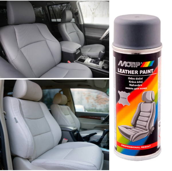 Фарба для фарбування шкіри салону аерозольна сіра Motip 200 мл, фото 1