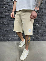 Мужские стильные трикотажные шорты (бежевые) отличные летние плотные не светятся длина по колено АAJ-6418 STON