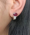 Сережки срібні з рубіном Т-0350-Б, фото 6