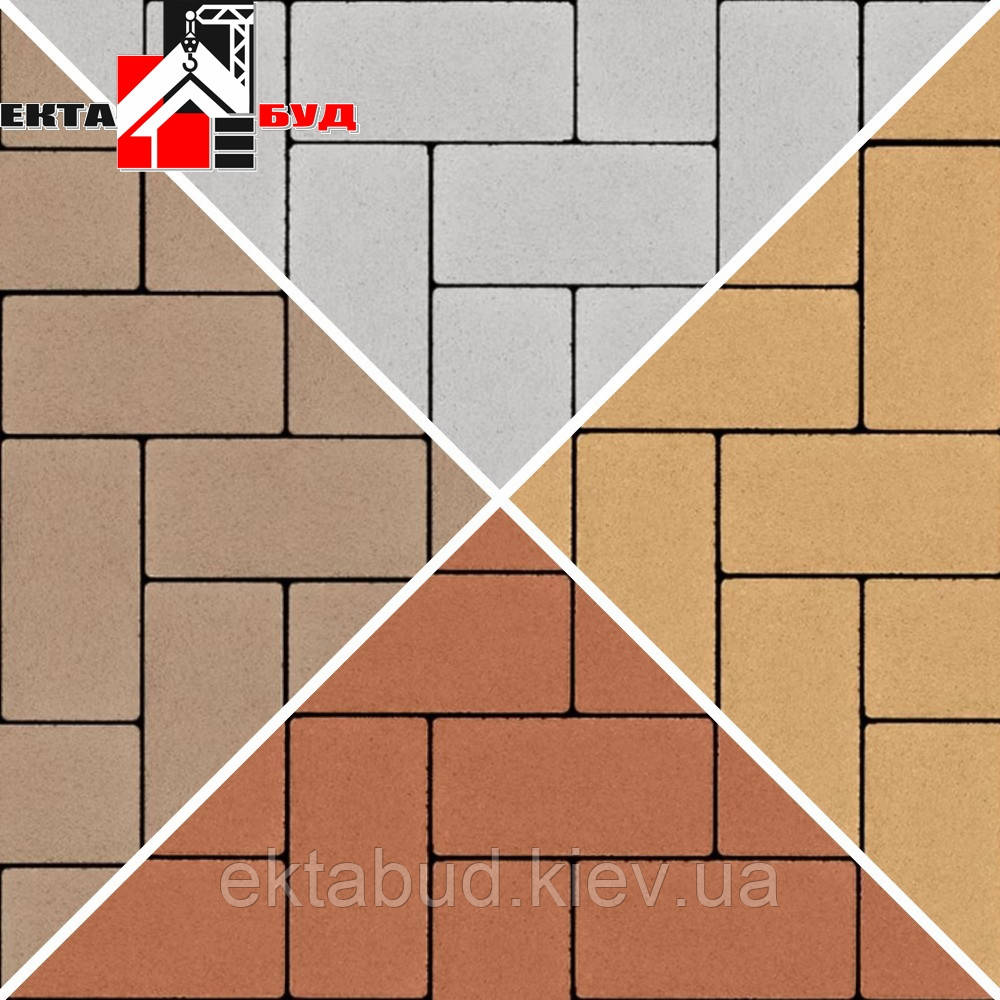 Тротуарна плитка БРУКІВКА 200х100 60мм безфаскова, фото 1