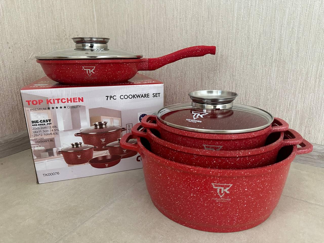 Набір посуду з гранітним антипригарним покриттям Top Kitchen TK-00076, набір каструль і сковорода