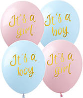 Шарики 12" It's a Girl, It's a Boy цена за упаковку 50шт., пак. 20*15см (NR-7B)