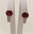 Сережки срібні з рубіном Т0320-б, фото 3